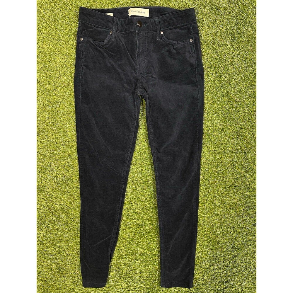 Calvin Klein Dark Blue Velvet Corduroy Legging Jeans Size 2 Skinny